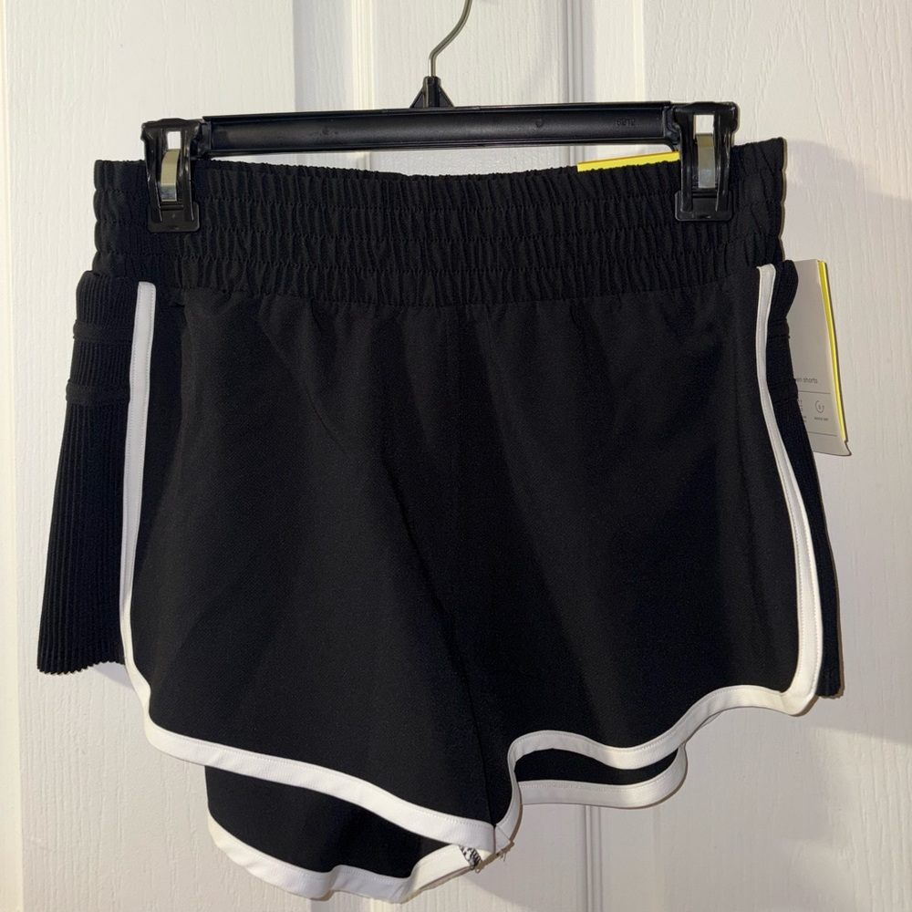 Target Black and White Athletic Shorts with Elastic Waistband